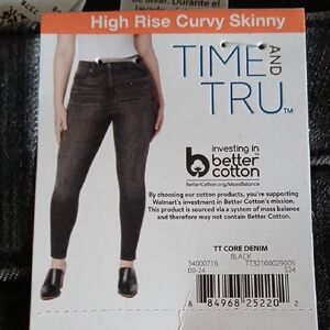 Time and Tru Black High Rise Curvy Skinny Jeans